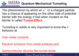 Quantum Mechanical Tunneling