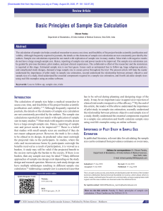 Basic Principles of Sample Size Calculation