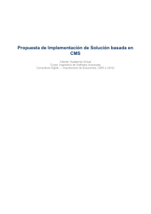 Propuesta de Implementaci&oacute;n de Soluci&oacute;n basada en CMS