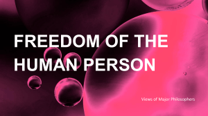 Freedom of the Human Person: Philosophers' Views