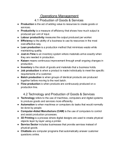 Operations Management: Production, Technology & Costs