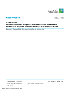 Polythionic Acid SCC Mitigation: Materials Selection & Protection for Austenitic Alloys