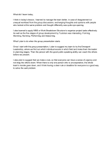 Learning Team Management: Reflections on WBS and Tuckman's Stages