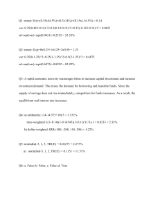 Finance Exam Answers: Mean, Variance, Interest Rates, Returns