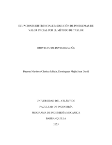 Ecuaciones Diferenciales: Soluci&oacute;n de PVI por el M&eacute;todo de Taylor