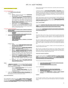 Audit Theories: Asset Misappropriation & Fraudulent Reporting