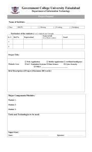 IT Project Proposal Template - GCU Faisalabad