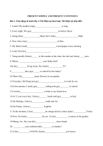Present Simple and Continuous Tenses Exercise Sheet