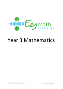 Year 3 Mathematics Workbook - Ezy Math Tutoring