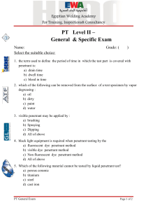 PT Level II Liquid Penetrant Testing Exam
