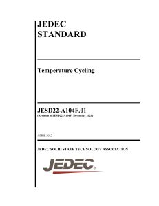 JEDEC Standard Temperature Cycling JESD22-A104F.01