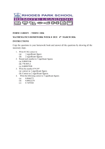Math Homework Week 8: Significant Figures