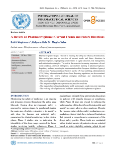 Pharmacovigilance Review: Trends & Future Directions
