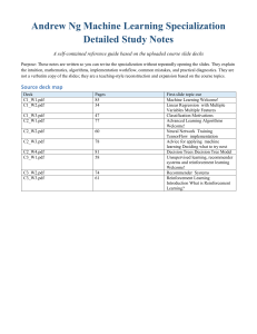 Andrew Ng Machine Learning Specialization Study Notes