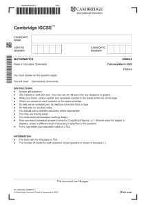 Cambridge IGCSE Mathematics Paper 4 Extended 2026