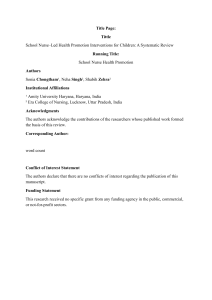School Nurse Health Promotion Interventions: A Systematic Review