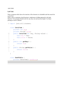 Lab 6 Tasks: Hash Table Implementation with Folding Hash Function