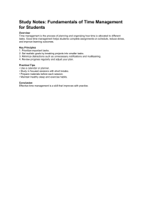 Study Notes: Fundamentals of Time Management for Students