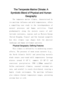 Temperate Marine Climate: Physical & Human Geography