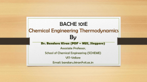 BACHE 101E Chemical Engineering Thermodynamics Syllabus