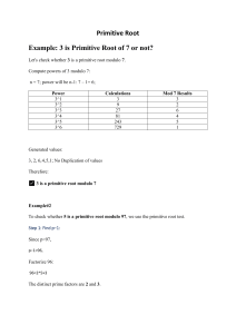 Primitive Root Examples: 3 mod 7, 5 mod 97