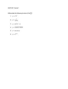 MATE1B1 Tutorial 1: Differentiation Problems