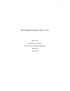 Risk Management in Healthcare Settings