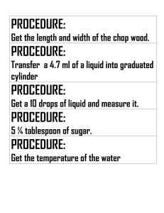 Science Measurement Procedures Worksheet