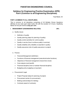 Pakistan Engineering Council EPE Part-I Syllabus
