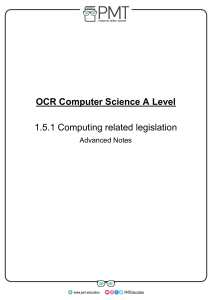 OCR Computer Science A Level: Computing Legislation Notes