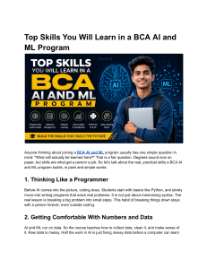Top Skills in BCA AI and ML Program