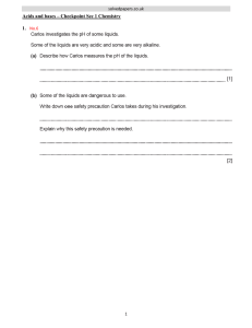 Acids and Bases Checkpoint Sec 1 Chemistry Worksheet