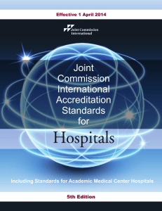 Joint Commission International Hospital Accreditation Standards 5th Ed.