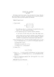 Examen de Admisi&oacute;n Matem&aacute;ticas 2009