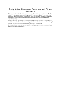 Study Notes: Newspaper Summary & Fitness Motivation