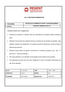 Business Communication 101 Exam Paper 2026