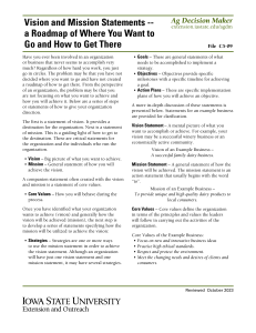 Vision and Mission Statements: A Roadmap for Organizations
