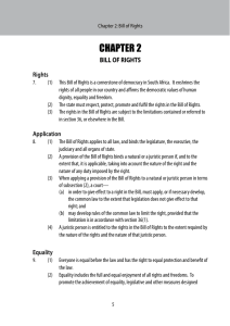 South African Bill of Rights - Chapter 2