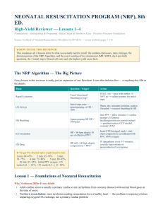 NRP 8th Ed High-Yield Reviewer: Lessons 1-4