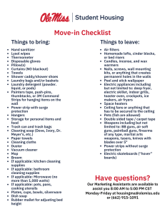 Ole Miss Student Housing Move-in Checklist