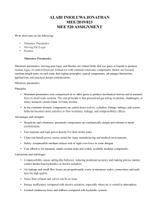MEE 520 Assignment: Miniature Pneumatics, Moving Part Logic, Fluidics