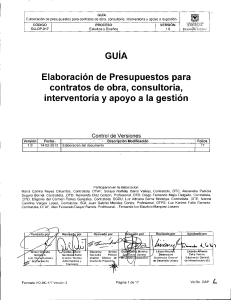 Gu&iacute;a de Presupuestos para Contratos de Obra y Consultor&iacute;a