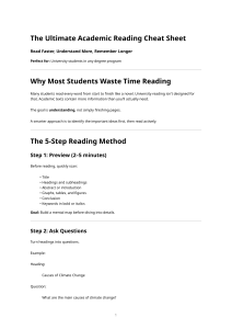 Ultimate Academic Reading Cheat Sheet