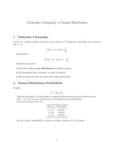 Chebyshev's Inequality vs Normal Distribution