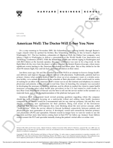 American Well Case Study: Telehealth Business Strategy