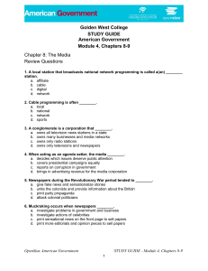 American Government Study Guide: Media & Political Parties