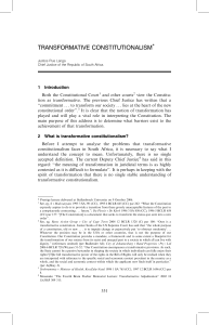 Transformative Constitutionalism: Justice Pius Langa's Lecture