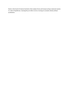 Statics: Definition in Classical Mechanics
