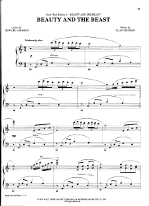 Beauty and the Beast Sheet Music - Alan Menken, Howard Ashman