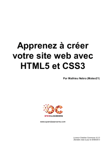Apprenez &agrave; cr&eacute;er votre site web avec HTML5 et CSS3
